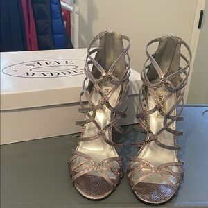 Steve Madden Women's Metallic Strappy Heels